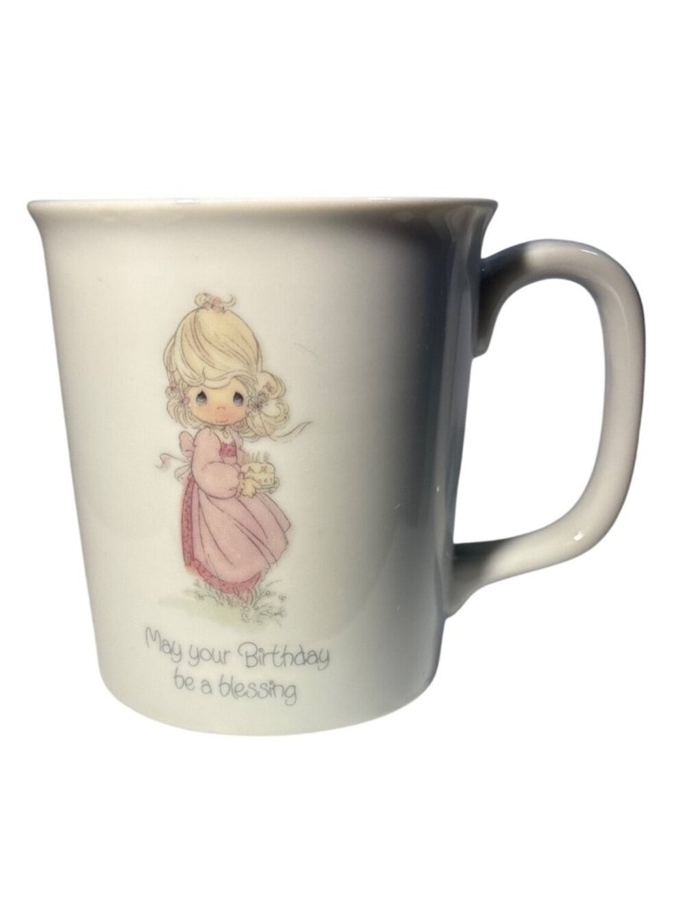 Precious Moments Birthday Blessing Mug 1984 Jonathan & David 3.5" Ceramic Cup